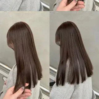 セミロング カラー 艶髪に✧ / 透明感 カラー / 冨成のヘアスタイル