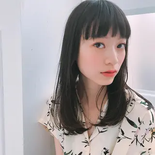 セミロング カラー ヘアアレンジ 髪質改善縮毛矯正✨ ナリタユウヤのヘアスタイル