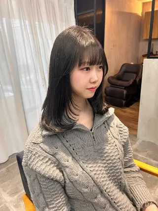 ミディアム カラー 韓国×髪質改善カラー 💎hinaのヘアスタイル