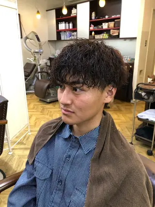 パーマ メンズ メンズカット・パーマ /野本翔馬のヘアスタイル