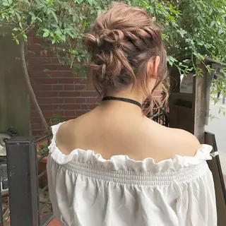 ヘアアレンジ Click所属・クニモトハルナ ボブ/柔らかカラーのヘアスタイル