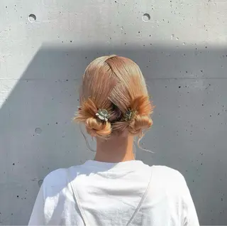 ミディアム カラー ボブレイヤー/ ブリーチ/miyuuのヘアスタイル