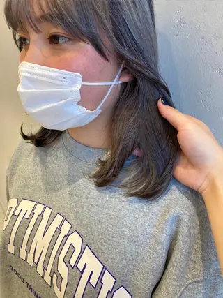 ミディアム カラー nono/パーマ /顔まわりカット🐈のヘアスタイル