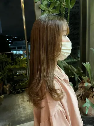 ロング ボブ/ベージュ/ パーマ🪿近森ゆいのヘアスタイル