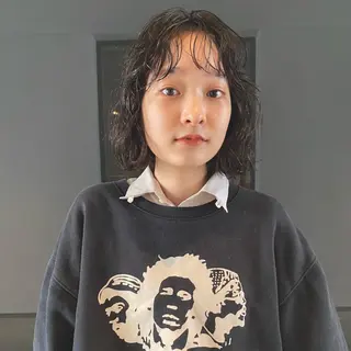 ショート パーマ 森貴裕/ベージュ/ パーマ/オリーブのヘアスタイル