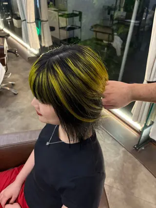 ミディアム カラー 木下 祐希のヘアスタイル