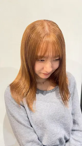 セミロング 🎀ハイトーン/ 艶カラー/夕月🎀のヘアスタイル