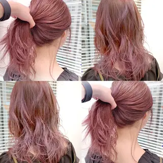 ミディアム カラー 柔らかbeige モトキのヘアスタイル