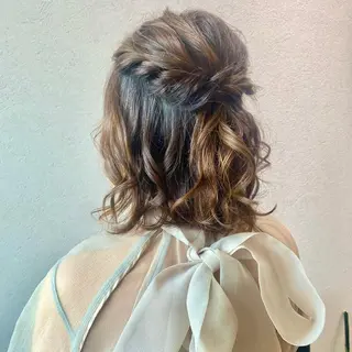 ミディアム ヘアアレンジ 艶カラー/縮毛矯正/ ケア/アレンジ/桜悠のヘアスタイル