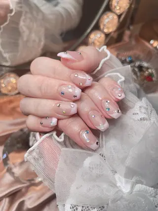 ネイル 23時まで❤︎韓国、 ワンホンネイルのネイルデザイン