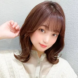 セミロング カラー パーマ モテ髪×トレンド💕 小顔レイヤー 金井のヘアスタイル