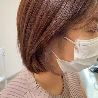 ミディアム カラー ブリーチなしWカラー /酸性ストレート河本のヘアスタイル