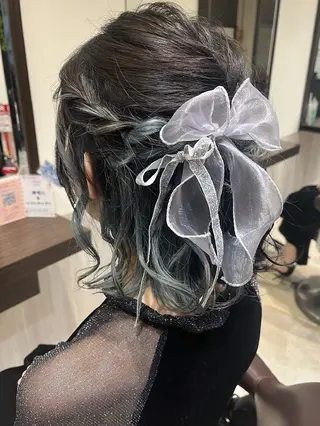 ミディアム ヘアアレンジ チハル🌙 カラー🌙ヘアセットのヘアスタイル