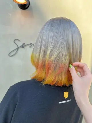 セミロング カラー ヘアアレンジ Design Color🐰アユミのヘアスタイル