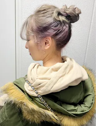 セミロング カラー ヘアアレンジ カラーパティシエ facce🌼ikoのヘアスタイル