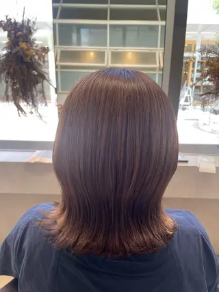 ミディアム カラー 原 萌香のヘアスタイル