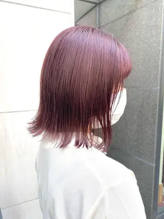 ミディアム カラー パーマ ヘアアレンジ ハル🌸柔色/ ブリーチなし/艶髪のヘアスタイル