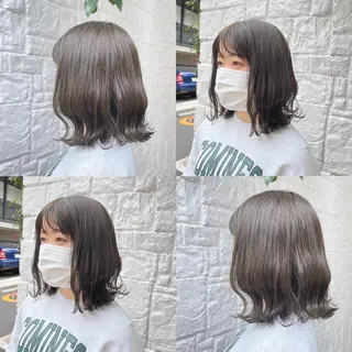 ミディアム カラー カジュアルを女っぽく 𝗮𝘆𝗮𝗰𝗼のヘアスタイル