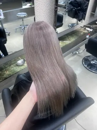 ミディアム カラー 紬/enne/ブリー チ/ハイトーンのヘアスタイル