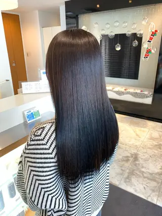 ロング 名竹聖治/透明感 カラー/縮毛矯正のヘアスタイル