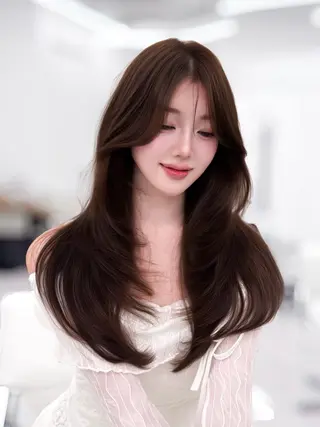 ロング カラー 韓国ガーリーヘア🎀 Sayaka🤍のヘアスタイル