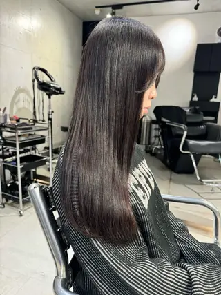 ロング カラー パーマ ヘアアレンジ 透明感/オリーブ/ グレージュ/YUKAのヘアスタイル