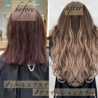 ロング カラー ヘアアレンジ TATSUYA アートディレクターのヘアスタイル