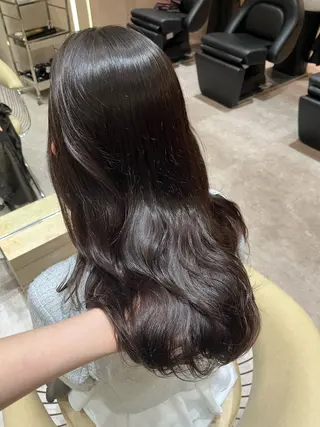 セミロング カラー 顔周りカット/ 透明感カラー/ユナのヘアスタイル