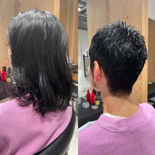 ショート カラー メンズ 吉田一輝 外国人パーマのヘアスタイル