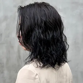 ミディアム パーマ 大人可愛い透明感🌟 小顔・韓国髪🌟野中のヘアスタイル