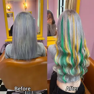 ロング シール＋ちび編み込み エクステ梅田🐨のヘアスタイル