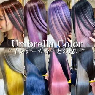 セミロング カラー matiz マティス　表参道所属・💜アンブレラカラー 髪質改善　丸尾】のヘアスタイル