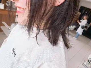 ミディアム カラー 白髪ぼかしハイライト 柳川拓哉のヘアスタイル