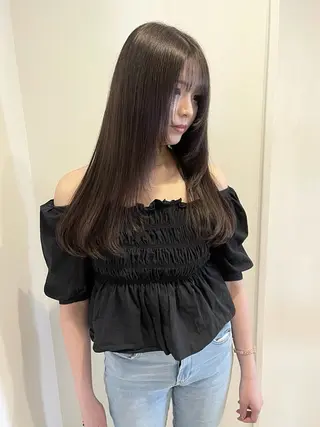 ロング カラー 盛れる顔まわり✨🎀 モテカラー別所好葉のヘアスタイル