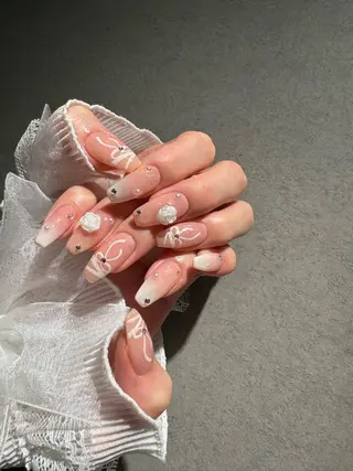 ネイル I-nailロング /ワンホン/キラキラのネイルデザイン