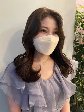 セミロング カラー ヘアアレンジ 'AXIS nagoya所属・'AXIS江森 美空のヘアスタイル