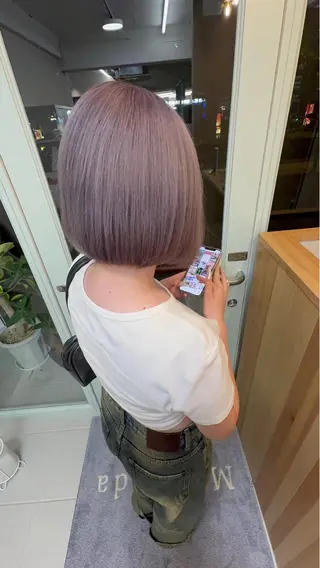 ミディアム カラー ブリーチ矯正💐 ミルクティー💐ナオのヘアスタイル