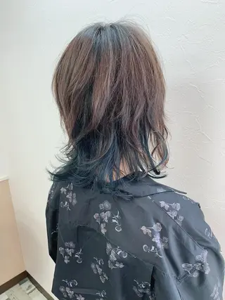 ミディアム カラー 菅沼 まみのヘアスタイル