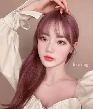 ミディアム カラー 柔らかbeige モトキのヘアスタイル