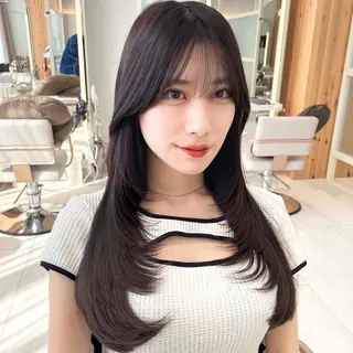 ロング カラー 🇰🇷韓国風くびれ ヘア🇰🇷中村優大のヘアスタイル