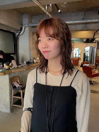 ミディアム パーマ パーマ/レイヤー 岩山丈一郎のヘアスタイル