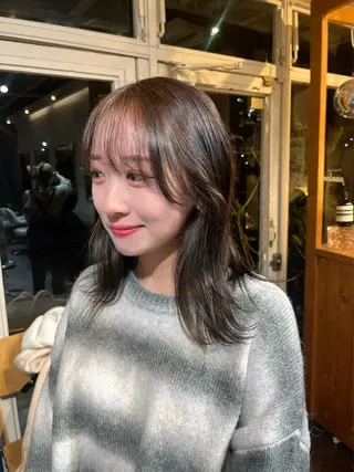 セミロング カラー chikashitsu所属・Junmi/ﾁｶｼﾂ /堀江のヘアスタイル