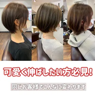 ショート カラー 縮毛矯正/ショート/ レイヤー/畑中正敏のヘアスタイル