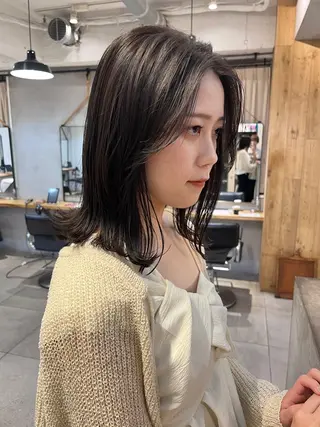 セミロング カラー 赤み消しカラー / ヨシダトモキのヘアスタイル