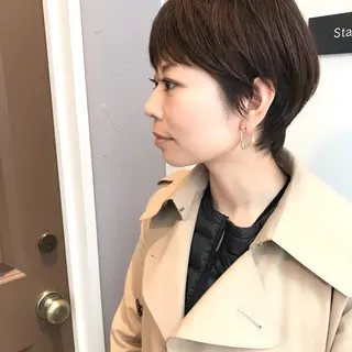 ショート カラー HARUNA🤍 大人ショートヘアのヘアスタイル