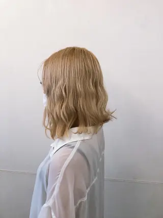 ミディアム インヘアー/美容院 /下伊福店/﨑山瑠依のヘアスタイル