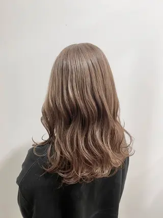 セミロング カラー たなか もえなのヘアスタイル