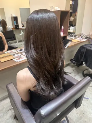 ロング カラー 縮毛矯正+モテカラー 🎀✨MIHOのヘアスタイル