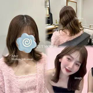 ミディアム 谷口 綾架のヘアスタイル