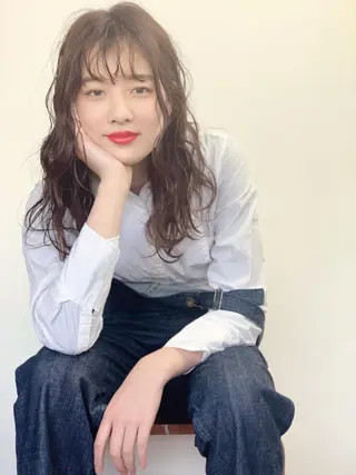 セミロング カラー パーマ ヘアアレンジ キッズ ネイル Relación / レラシオン所属・岩崎 克秀のヘアスタイル